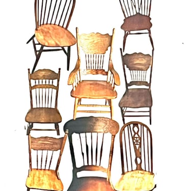 Farmhouse chairs pick  any color you want Vintage wood rustic dining chairs set 6 