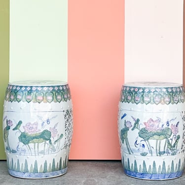 Pair of Pierced Chinoiserie Garden Seats