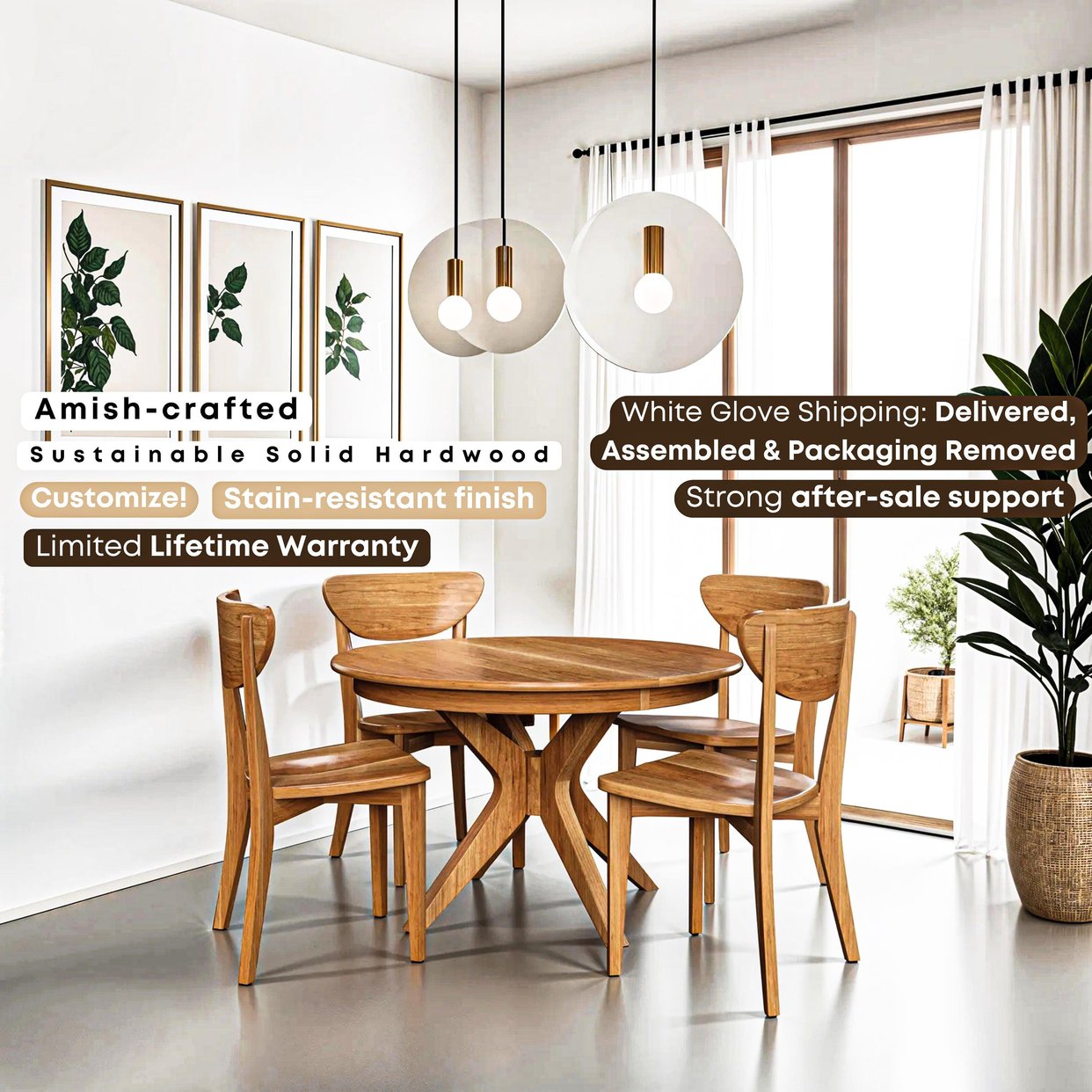 Extendable oval wood dining table, solid wood oval | ModernCre8ve ...