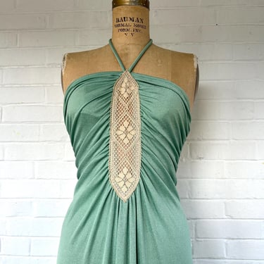 1960's Size 6/8 Dusty Mint Halter Dress 