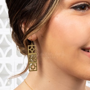 Retro Breeze Blocks Earrings | Mid-century Modern Design