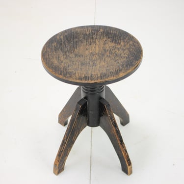 Midcentury Height Adjustable Piano Stool, 1950s / Vintage Stool / 