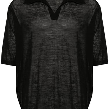 Auralee Men Wool And Silk Blend Polo Shirt