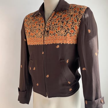 Vintage 1950s BUCK SKEIN Rayon Gabardine Ricky Jacket ~ | Sparrows