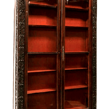 Antique Bookcase / Cabinet, Display French Renaissance Revival, Walnut, 1800s!!