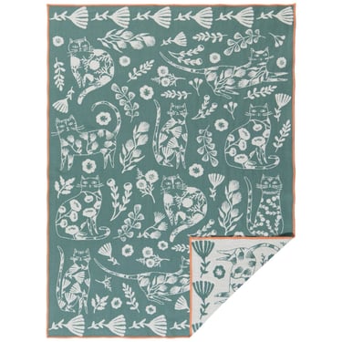 Double Cloth Tea Towel in Catbloom