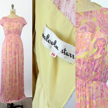 1960s MALCOLM STARR beaded gown dress medium | new summer 