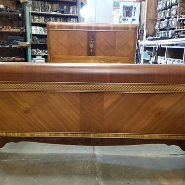 Vintage 1930s Waterfall Full Bed Frame