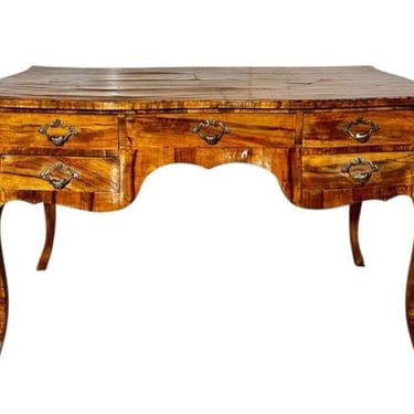 Italian Walnut Louis XV Bombay Style Writing Desk, 1960