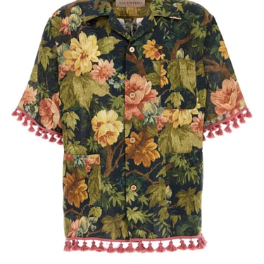 Valentino Garavani Men Printed Linen Shirt