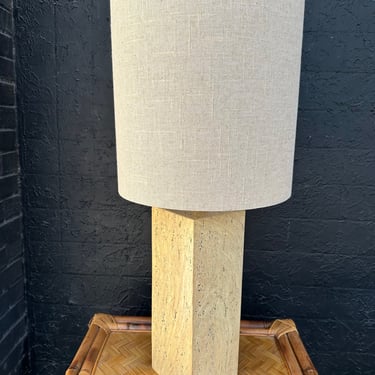 Faux Cork Mcm Lamp With Shade