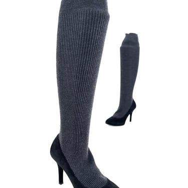 Dolce & Gabbana Suede & Wool Sock Heels