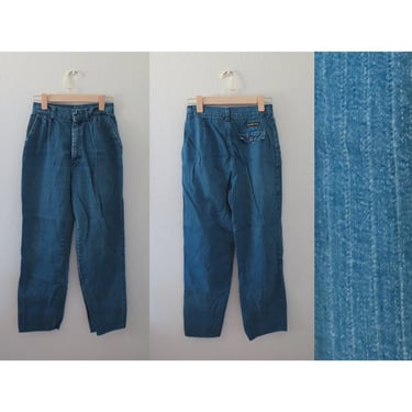 Vintage Mom Jeans Tapered Pinstriped Denim Pants 