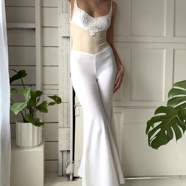 70s Backless Palazzo Jumpsuit | S