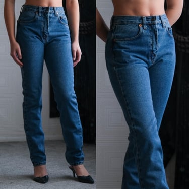 Vintage 90s LEVIS 534 Medium Wash High Waisted Slim Fit Zip Fly Jeans Deadstock | Made in USA | Size 27x32 | UNWORN | 1990s Levis Boho Denim 