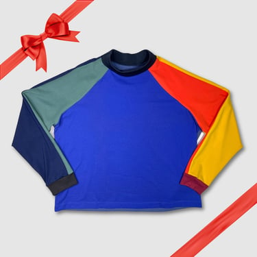 in-stock holiday - SIZE: 3XL - primary colors 'color block' sweatshirt