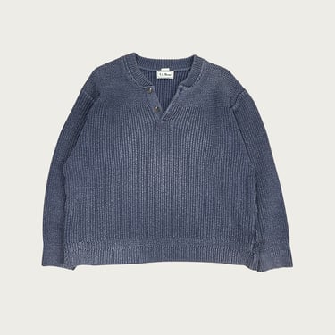 (L) Faded Blue Henley Sweater