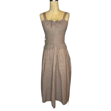 Taupe 1940s Dress 