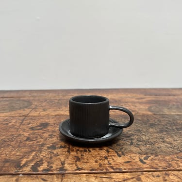Handmade Italian Espresso Cup & Saucer Set Black