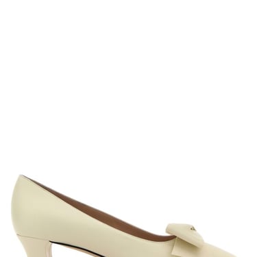 Valentino Garavani Women Ivory Leather Bowbow Pumps