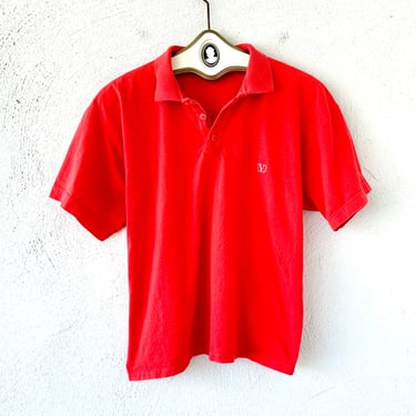 Vintage Valentino Polo Shirt Red Embroidered Logo Collared Top 