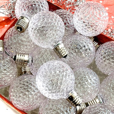 SUPPLY: 10pcs - Faceted Clear Globe Plastic LED Bulbs - 120 V - Bulb Replacements - SKU 00034939 