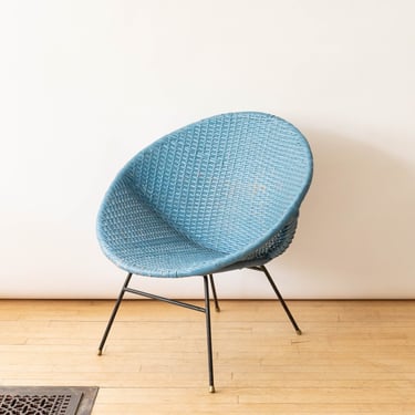 Blue Rattan Hoop Chair