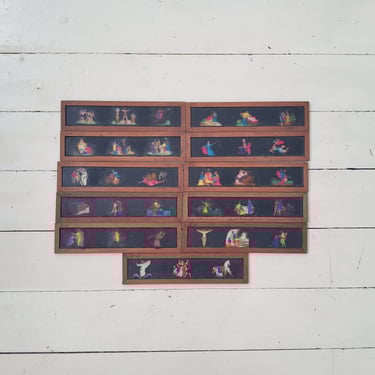 Antique Victorian Magic Lantern Sunday School Slides set of 11 