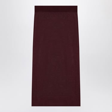 Saint Laurent Burgundy Semi-Transparent Pencil Skirt Women