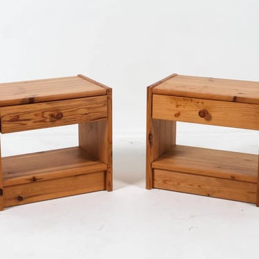 PAIR Swedish Mid Century MODERN Pine NIGHTSTANDS, c. 1970’s 
