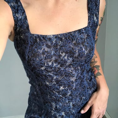 Metallic Black & Blue Dress 
