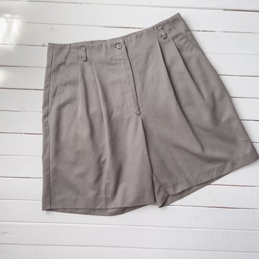 high waisted shorts 90s vintage gray brown pleated trouser shorts 