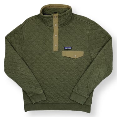 Fall/Winter 2019 Patagonia Organic Cotton Olive Green Snap-T Synchilla Fleece Sweatshirt Pullover Size Medium 