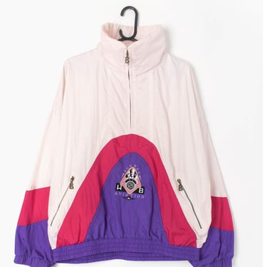 Womens vintage Bogner shell jacket windbreaker 90s white pink purple - XL 