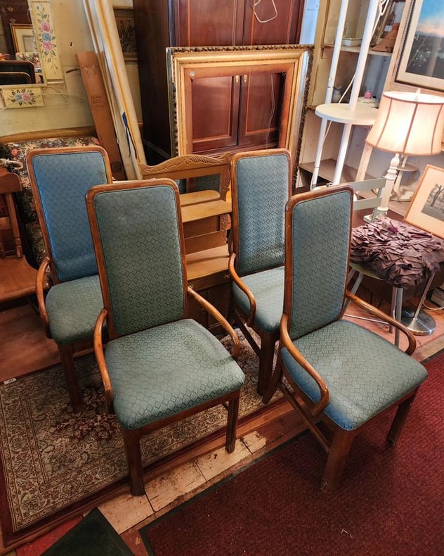 Pair of High Back MCM Dining Chairs. (Two SOLD)