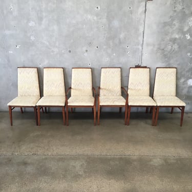 Set Of Six Vintage Mid Century Modern Dining Chairs by Dillingham