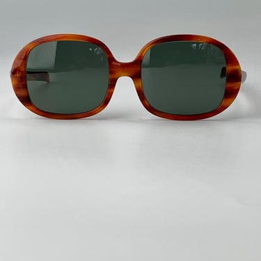 Vintage 1960'S Ray-Ban Oval Sunglasses - Kilaine - by B & L RAY-BAN USA - Tortoise Colored Frame - Smokey Green Glass Lenses 
