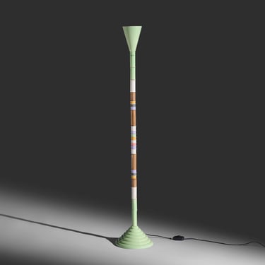 Signed ceramic totem floor lamp circa 1970s