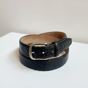 Onyx Croc Leather Belt