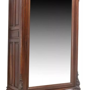 Antique Armoire, French Louis XV Style, Carved Mahogany, Mirrored, Early 1900s!