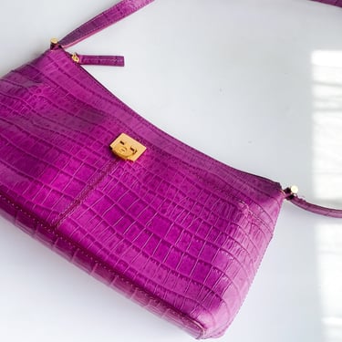 Y2K Etienne Aigner Purple Leather Shoulder Bag