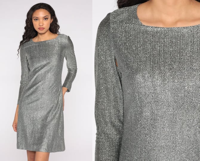 silver mod dress