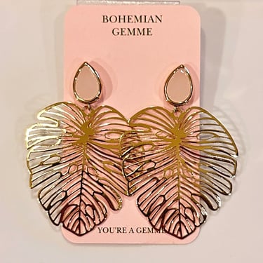 Sample Sale White Monstera Earrings