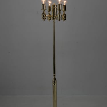 Brass Floor Lamp, 1970's, Restored / Vintage Floor Lamp / All Brass / Mid-Century Lighting 