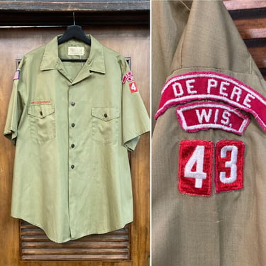 Vintage 1960’s Size XL Boy Scout Official Uniform Shirt, Wisconsin Troop, 60’s Boy Scouts, Vintage Uniform, Vintage Clothing 