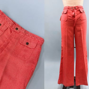 1970s Deadstock Upstairs Closet Clay Red Bell Bottoms, Vintage Clay Red Pants, 70's Deadstock, Vintage Boho Hippie, 28" Waist, Sold As-Is by Mo
