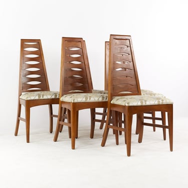 Young Manufacturing Mid Century Side Dining Chairs - Set of 6 - mcm 