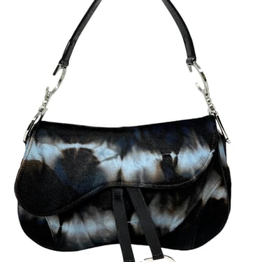 Dior Blue Tie-Dye Double Saddle Bag