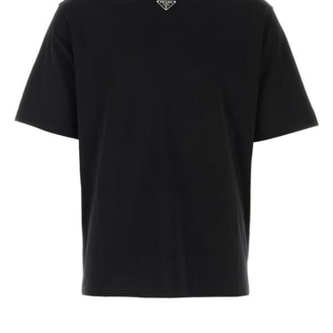 Prada Men Black Cotton T-Shirt