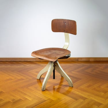 Vintage Art Deco Industrial Swivel Desk Chair by DoMore Chair 